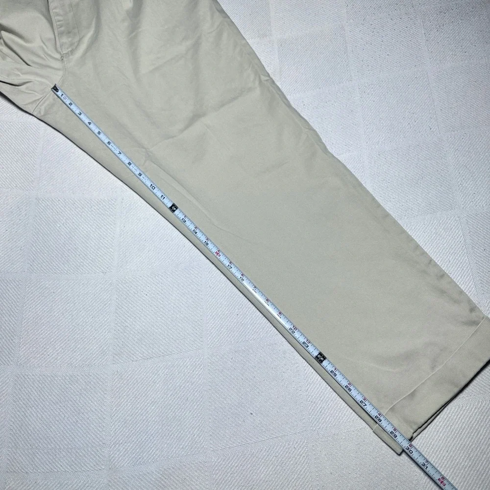 Polo Ralph Lauren Chino Pants Men 36x30* Twill Pleated Cuffed Cotton Khaki Beige